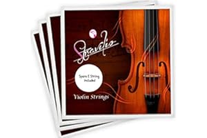 STRAVILIO Top Race 4/4 & 3/4 Violin Strings Replacement - Bronze Violin Strings Full Set - Violin String w/Ball Ends - Long-Lasting Silver-Wound Steel Strings - Warm Tone, Flexible - For All Levels