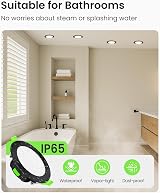 ALUSSO Black LED Downlights 7W 3CCT Dimmable IP65 6 Pack Slim Recessed view 7