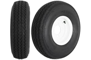 YUANXING Trailer Tires on Rim 5.70-8 570X8 570-8 with 8" White Wheel - 4 Lug on 4" - Load Range C，2-Pack