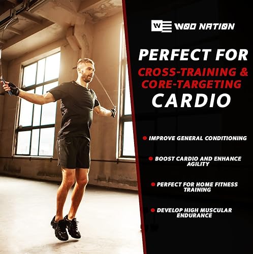 WOD Nation High-Speed Jump Rope 10 ft, Silver Adjustable