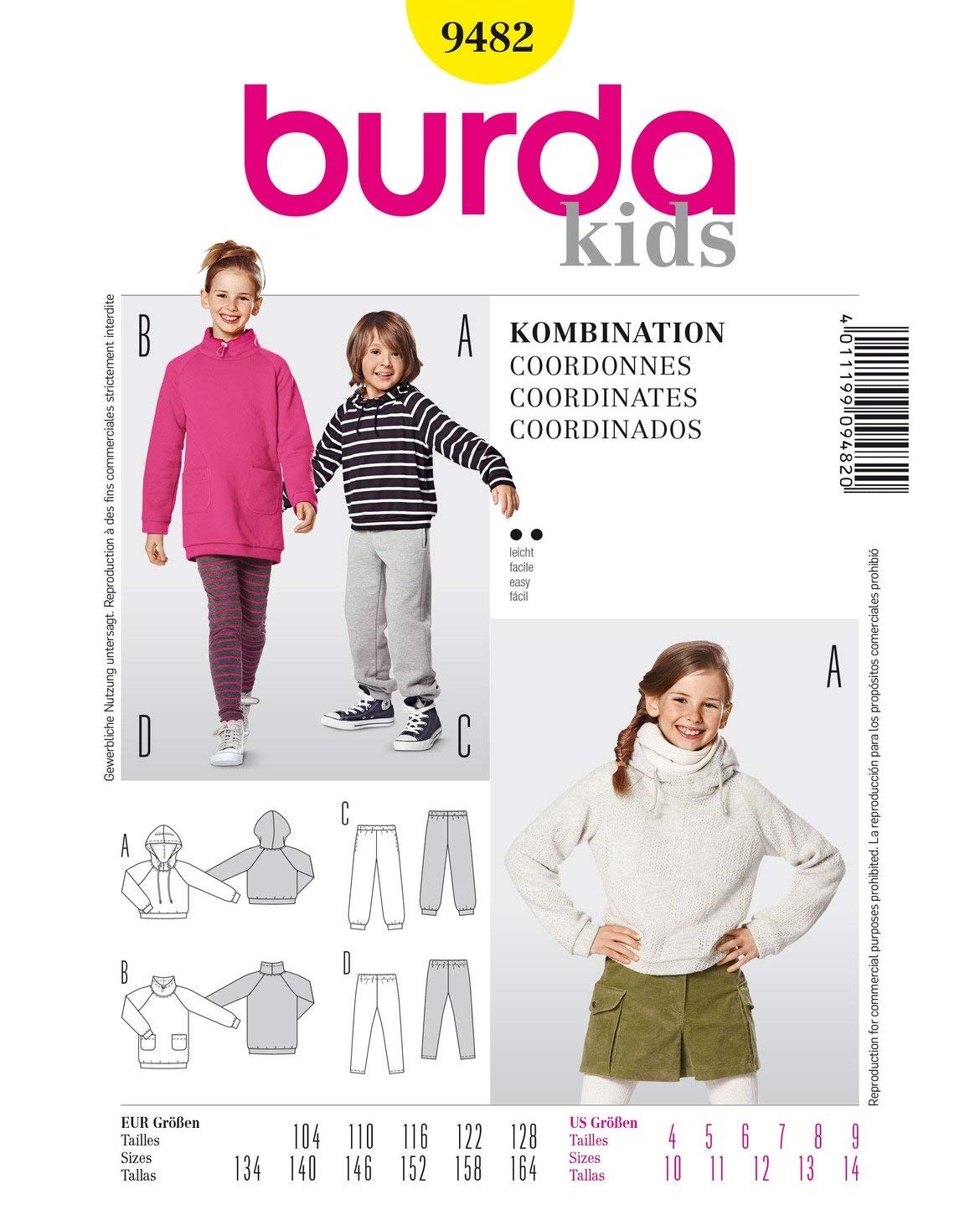 Burda Style Sewing Pattern B9482 Children's Co-ordinates