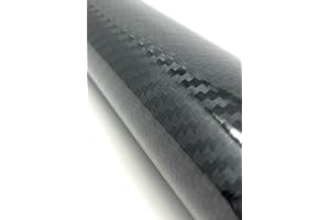 RockRose Epoxy High Gloss Black Carbon Fiber Vinyl Wrap, Anti-Wrinkle, Air Release Automotive Bubble Wrap, Self Adhesive Car Vinyl Sticker DIY Decals 1FT x 5FT