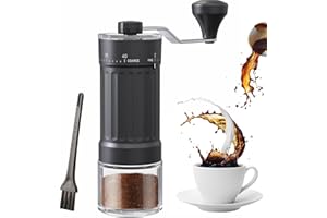 EZLucky Manual Coffee Grinder with 40 External Adjustments, 30g Capacity Hand-Crank Bean Mill, Compact Conical Burr Grinder for Espresso, Pour Over, French Press, Travel/Camping/Office