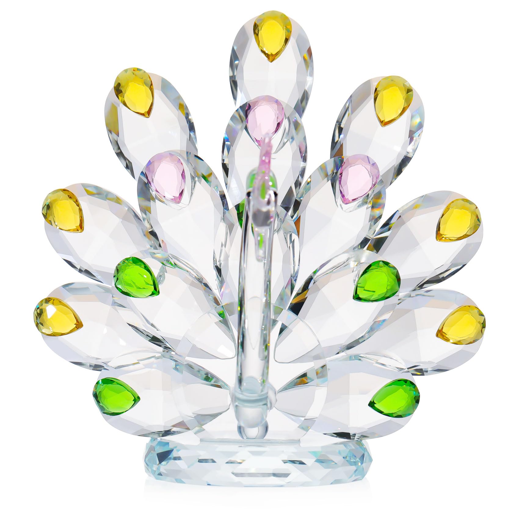 Movdyka 4.5" Crystal Colorful Peacock Art Figurine Gifts for Women, Glass Peacock Animal Collectible Ornaments Home Decor — image 1