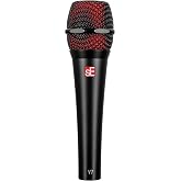 SE ELECTRONICS V7 Dynamic Microphone for Singing, Speech &amp; Studio Recording - XLR Handheld Professional Microphone with Supercardioid Aluminum Voice Coil for Huge Gain Before Feedback - Black