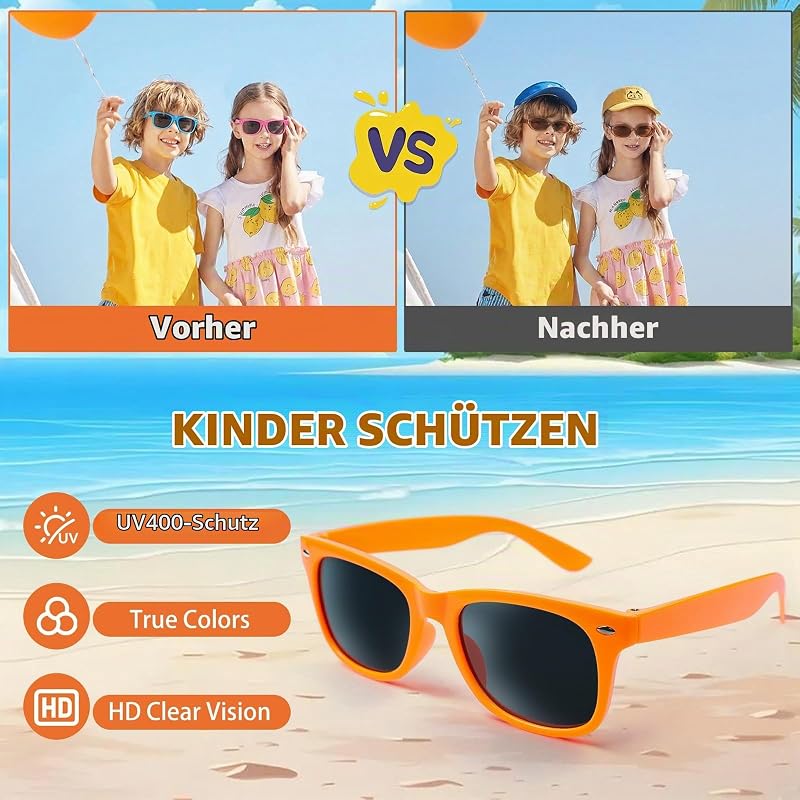 Sonnenbrillen Neonfarben, 24 Stk Kinder Sonnenbrille,Partygeschenke,Frauen und Männer für Sommer Strand Pool Party Geburtstagsparty Outdoor
