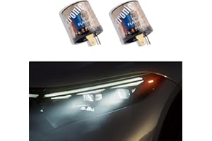 Lecctso 2 PCS 12V 2 Pin Electronic LED Flasher Relay LED Turn Signal Light Two Prong Round Heavy Duty 20 Amps Compatible Automobile Motorcycle Bike Fix Turn Signal Incandescent Bulbs Fast Flash