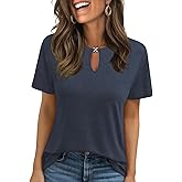 KILISU Womens Summer Tops Cutout Fashion Short Sleeve Cute Casual T Shirts Trendy 2026