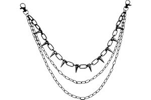 IKACVB Black Pants Chain For Men Cool Punk Wallet Chain With Lobster Clasps Hip Hop Jean Chains For Men Punk Belt Chains Pocket Chain