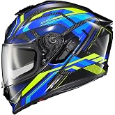 ScorpionEXO ST1400 EVO Carbon Fiber Full Face Sport Touring Street Motorcycle Helmet - Bluetooth Ready Speaker Pockets DOT ECE Hex (Gloss Blue - Medium)