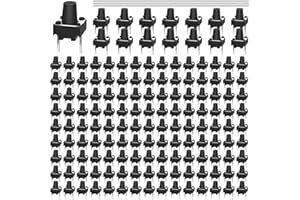 MKBKLLJY 150PCS 2 Pin Momentary Tactile Tact Push Button Switch 6 x 6 x 8mm Mini Micro Tact Switch ON/Off Assortment Kit with Solder Wire for Panel PCB Breadboard Circuit Board Camera