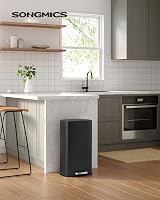 SONGMICS Kitchen Bin 30 L Pedal Rubbish Bin Soft Close Steel Black LTB03BK view 2
