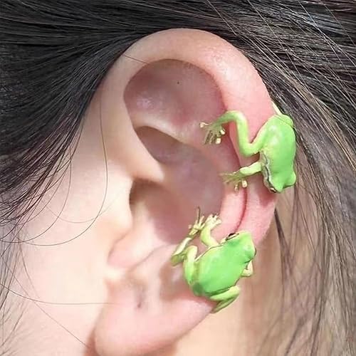 Cute Frog Ear Cuff Earrings for Women Green Vintage Frog Wrap Crawler  Earrings No Piercing Animal Cuff Earring
