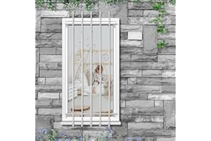 WEWORTH Spear Point Heavy Duty Window Bar,Window Security Bars Guards for Prevent Burglary,Safety for Home and Pet(24×54,White,Choose The Installation Accessories You Need Separately)