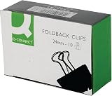 Q-Connect Foldback Clip 24mm Black Pack of 10 KF01283