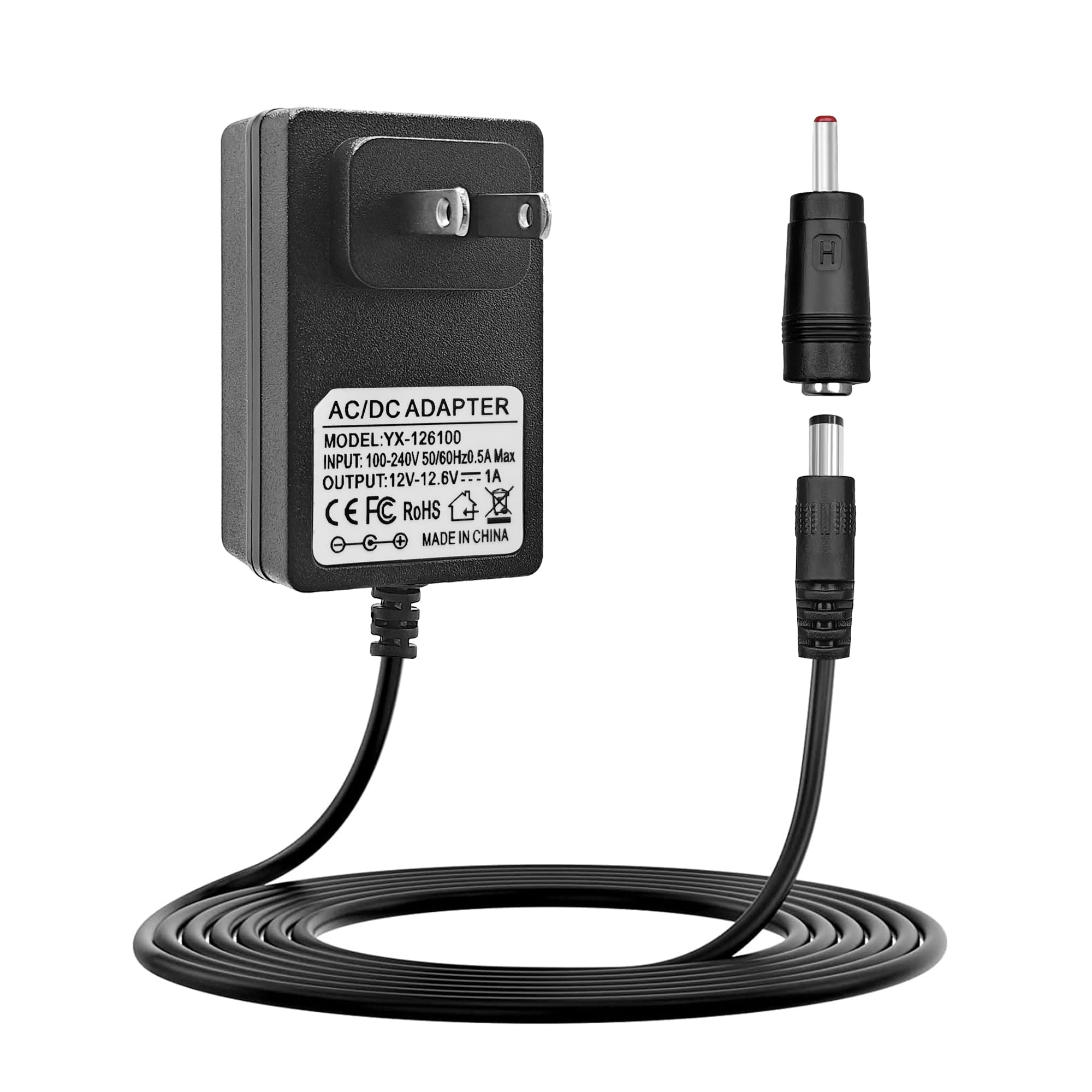 Photo 1 of 12V~12.6V 1A Charger for Massage Gun, Compatible with Toloco, Renpho, Aerlang, HeaDot, JamGym, Neprock, Sportneer, Sharper Image, Medcursor, Impact Percussion Muscle Gun Massager Power Supply Cord