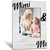 NJKRY Mimi And Me Picture Frames, Mimi Gifts for Grandma, Grandkids Wooden Photo Frames, Gifts for Mimis Mothers Day From Grandkids, Forever Always Picture Photo Frame forDesk Table 4X6 Photos