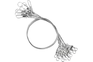 Atibin Swivel Steel Fishing Leaders Freshwater Stainless Line Wire Leaders Lures High Strength Fishing Leader Saltwater White Nickel