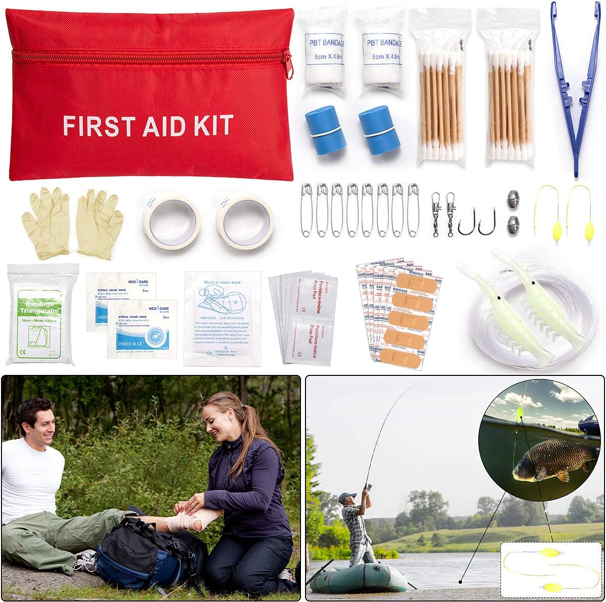 Survival First Aid Kit Molle System Compatible Outdoor Gear Emergency Kits Trauma Bag for Camping Boat Hunting Hiking Home Car Earthquake and Adventures: Health & Personal Care