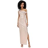 Norma Kamali Womens Drop Shoulder Fitted Gown W/Side Slit