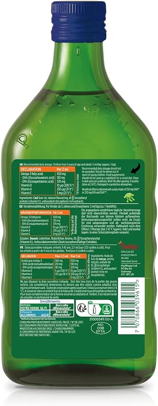 Moller’s ® | Huile de foie de morue enfant oméga 3 | Compléments alimentaires oméga-3 avec EPA, DHA, vitamines A, D et E | Prix Superior Taste | Marque vieille de 166 ans | Tutti Frutti | 500 ml — photo 6 sur 8