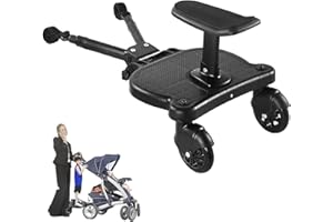 FODMANTAKIN 2025 New-Universal Stroller Board with Detachable Seat, 2in1 Sit and Stand Stroller Glider Board for Most Strollers, Holds Children Up to 55 LBs Stroller Standing Board