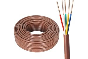 YDDECW Thermostat Wire - 18/5 25FT Solid Copper 18 Gauge 5 Conductor Power Circuit Cable for Heating & air Conditioning Equipment, doorbells and Other Indoor/Outdoor Low Voltage Applications Use
