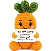 I Love You Gifts for Him Her Boyfriend Girlfriend, Christmas Birthday Gifts for Women Men To My Love Mini Handmade Crochet Carrot for Husband Wife Fiance Couples Anniversary Wedding Romantic Gift