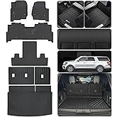 LJWAITO Floor Mats & Cargo Liners & Backrest Mat for 2018-2024 Ford Expedition MAX 7,TPE All Weather Protection Car Floor Mats with Trunk Mat Covering The Backrest