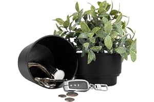 Flower Pot Safe – Hidden Storage Cash Box With Lock | Fake Bottom Planter Secret Vault, Discreet Valuables Hiding Container F