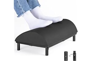 YEAKOO Adjustable Foot Rest Under Desk,Premium Under Desk Footrest Ergonomic Desk Foot Rest with High-Density,Metal Detachable Dual-use Base with Soft Cotton Foam Footrest for Desk at Work,Home Footst Black
