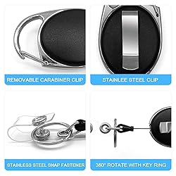 Teskyer 5 Pack Badge Holders, Retractable Badge