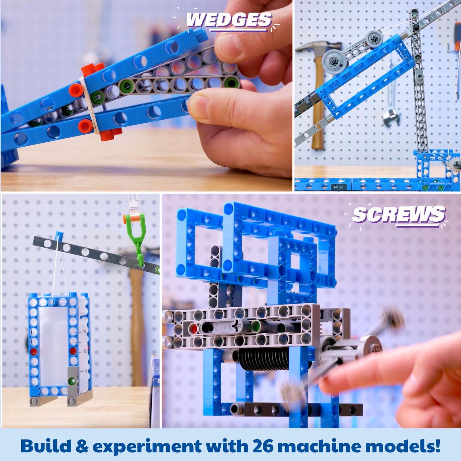 Thames & Kosmos Simple Machines Science Experiment & Model Building Kit, Introduction to Mechanical Physics, Build 26 Models to Investigate The 6 Classic Simple Machines