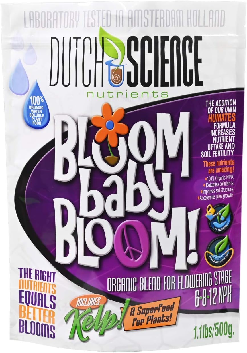 Dutch Science Nutrients Bloom Baby Bloom (Flower Stage) 100% Organic Plant Bud/Flower Fertilizer (1.1 Pounds/500grams)