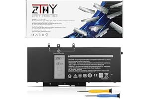 ZTHY 68Wh GJKNX Battery Replacement for Dell Latitude 5480 5580 5280 5288 5488 5590 5591 5490 5491 5495 E5480 E5580 E5490 E5590 Precision 15 3520 3530 Series GD1JP DY9NT 5YHR4 451-BBZG 7.6V 4-Cell