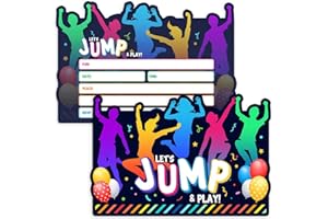 Simimi art Bounce House or Jumping Party Invitations - Trampoline Jump Birthday Invite - Trampoline Birthday Party - LET'S JUMP & PLAY (30 Cards + 30 Envelopes)
