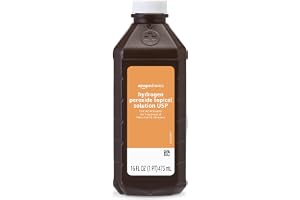 Amazon Basics Hydrogen Peroxide Topical Solution USP, First Aid Antiseptic for Cuts, Scrapes and Infection Protection, 16 fl