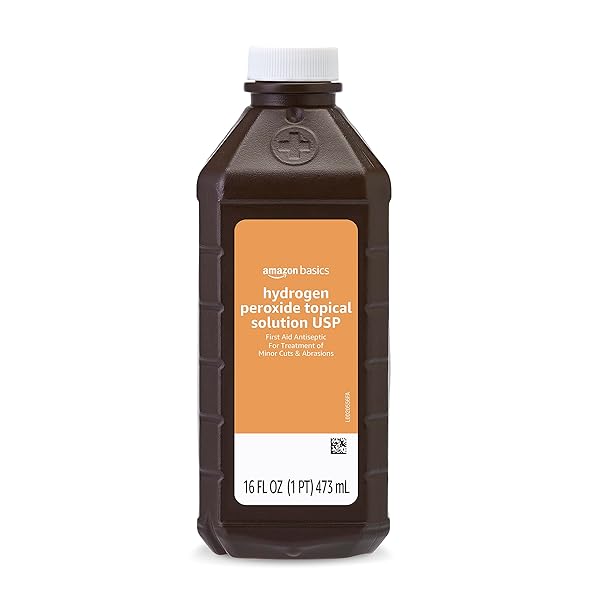 AMAZON BASICS HYDROGEN PEROXIDE TOPICAL SOLUTION USP, FIRST...