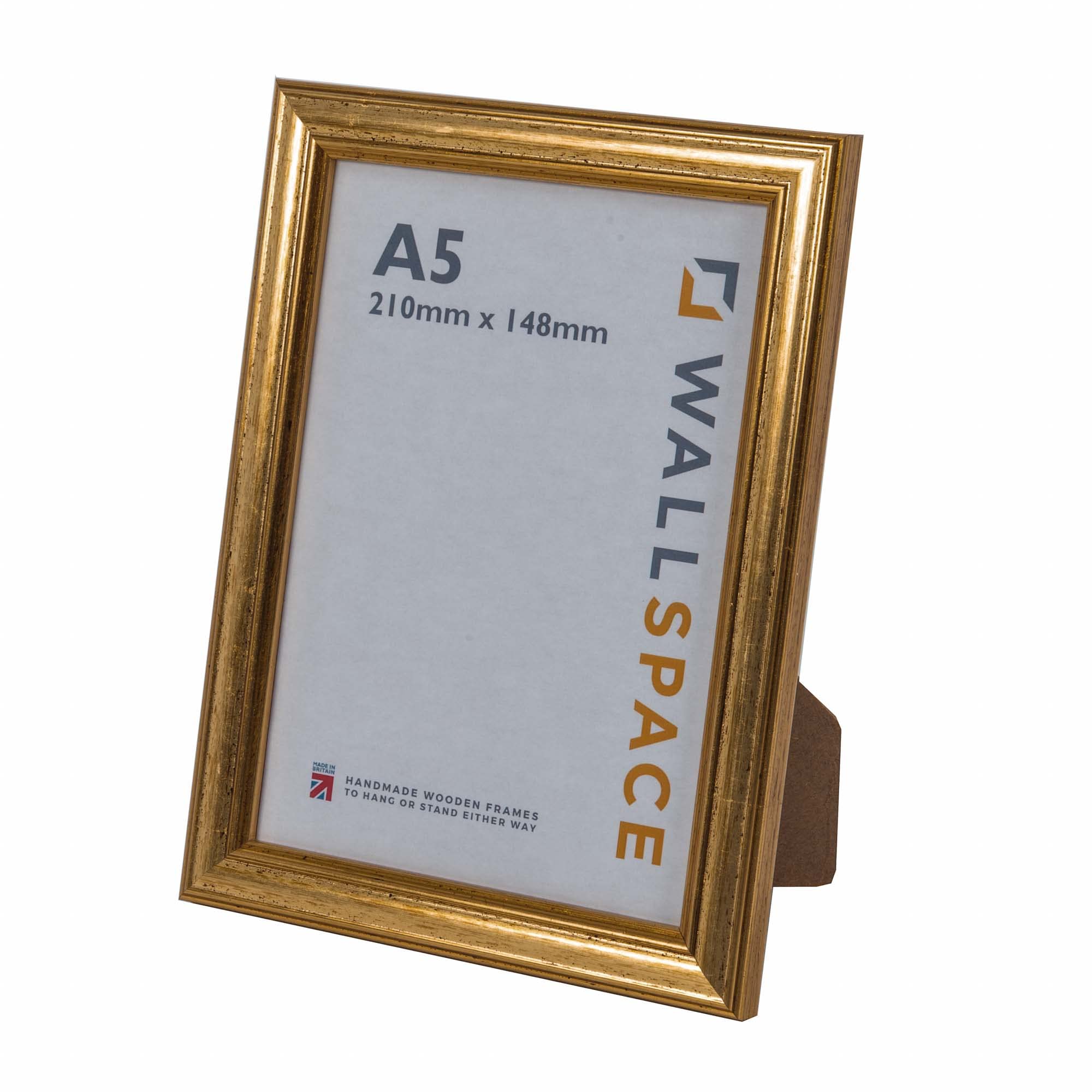 Wall Space A5 Gold Frame | A5 Picture Frames | Wooden Gold Photo Frames | Real Glass — image 1