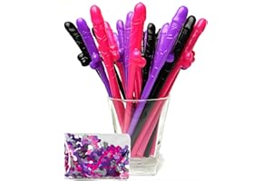 OSTRIL 15 pcs Bachelorette Penis Straws Party Hen Naughty, Willy Shaped Penis Straw, Crazy Funny Drinking Straws