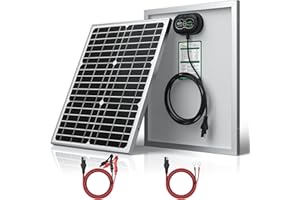 SUNER POWER 12V 20W Solar Panel Battery Charger Ultra, Built-in UltraSmart MPPT Charge Controller, Waterproof 20 Watt Solar Battery Maintainer for 12Volt AGM, Deep Cycle, Lead-Acid, Lifepo4 Battery