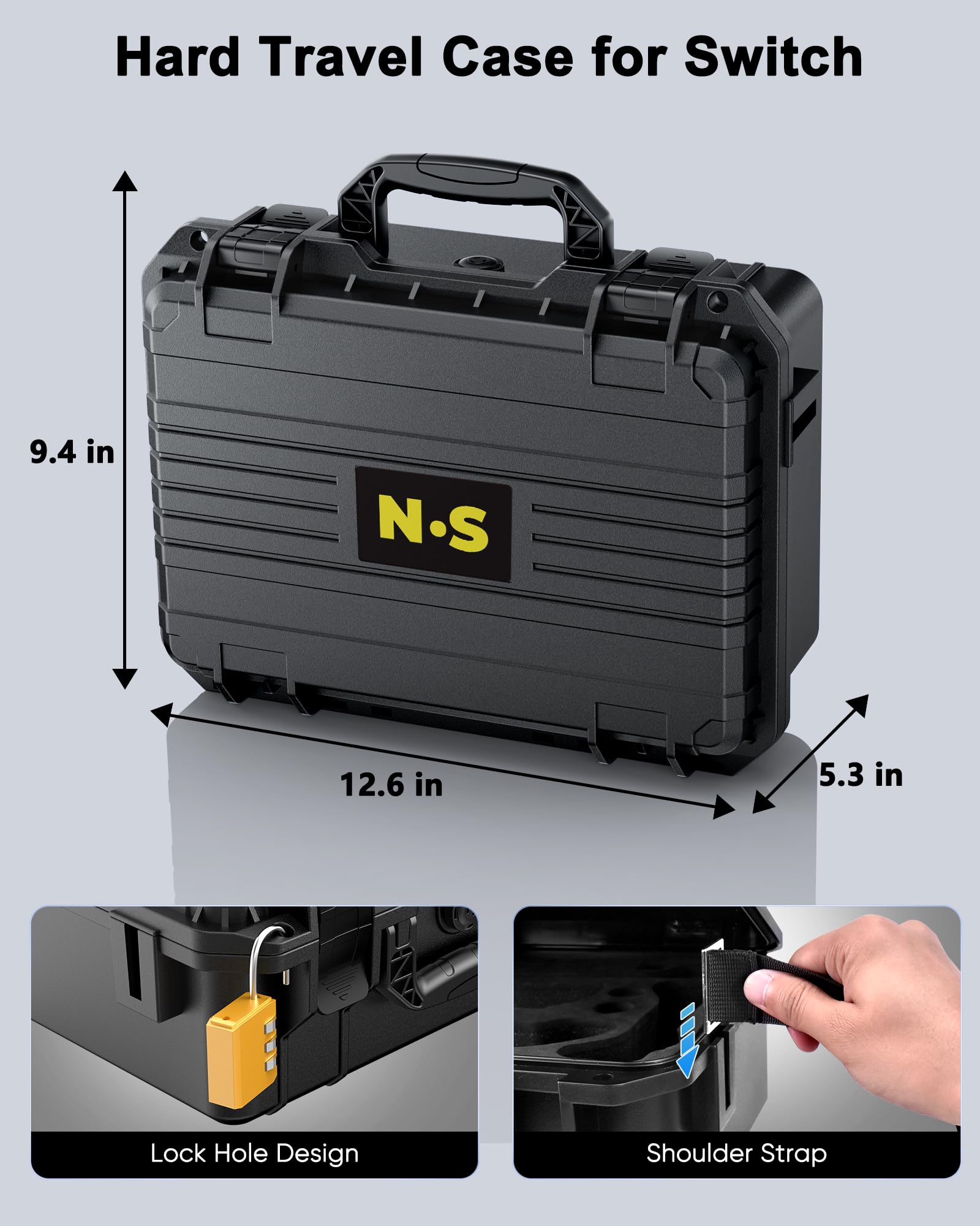 WAXITY[Superhart Harter Tasche für Nintendo Switch 2/Switch 1/Switch OLED Modell, All-in-One Tragetasche Hülle für Switch 2 Konsole und Pro Controller, Große Schutzhülle Case für Dock und Zubehör 5