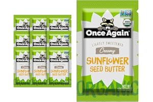 Once Again Organic Sunflower Butter Packets - Individual Sunflower Butter Packets for Snacks, Travel, Lunches - Single Serve Squeeze Packs - Vegan, Non-GMO, Gluten Free - 1.15 Ounce Packs, 10 Count