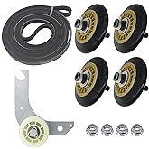 134715900 Dryer Drum Roller Assembly & 134793500 Dryer Idler Pulley & 137315300 Dryer Belt, Upgraded Dryer Repair Kit for Ele