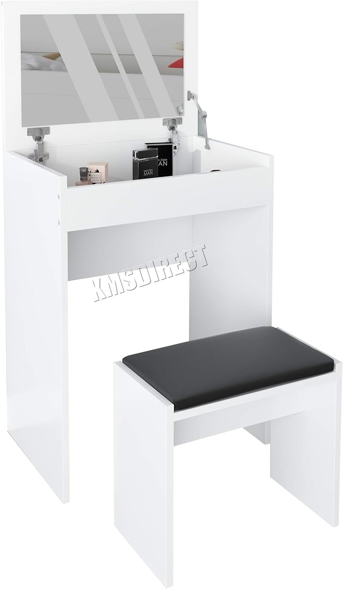 WestWood PB Makeup Unit Dressing Table With Lift UP Mirror Top And PU