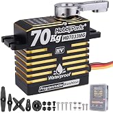 HobbyPark Waterproof 966oz-in 70KG Servo High Torque Servo Brushless Motor 8.4V HV Servo Metal Gear RC Servo Programmable for 1/8 1/10 1/12 RC Crawler RC Truck RC Car Buggy Robotic Control Angle 180&deg;