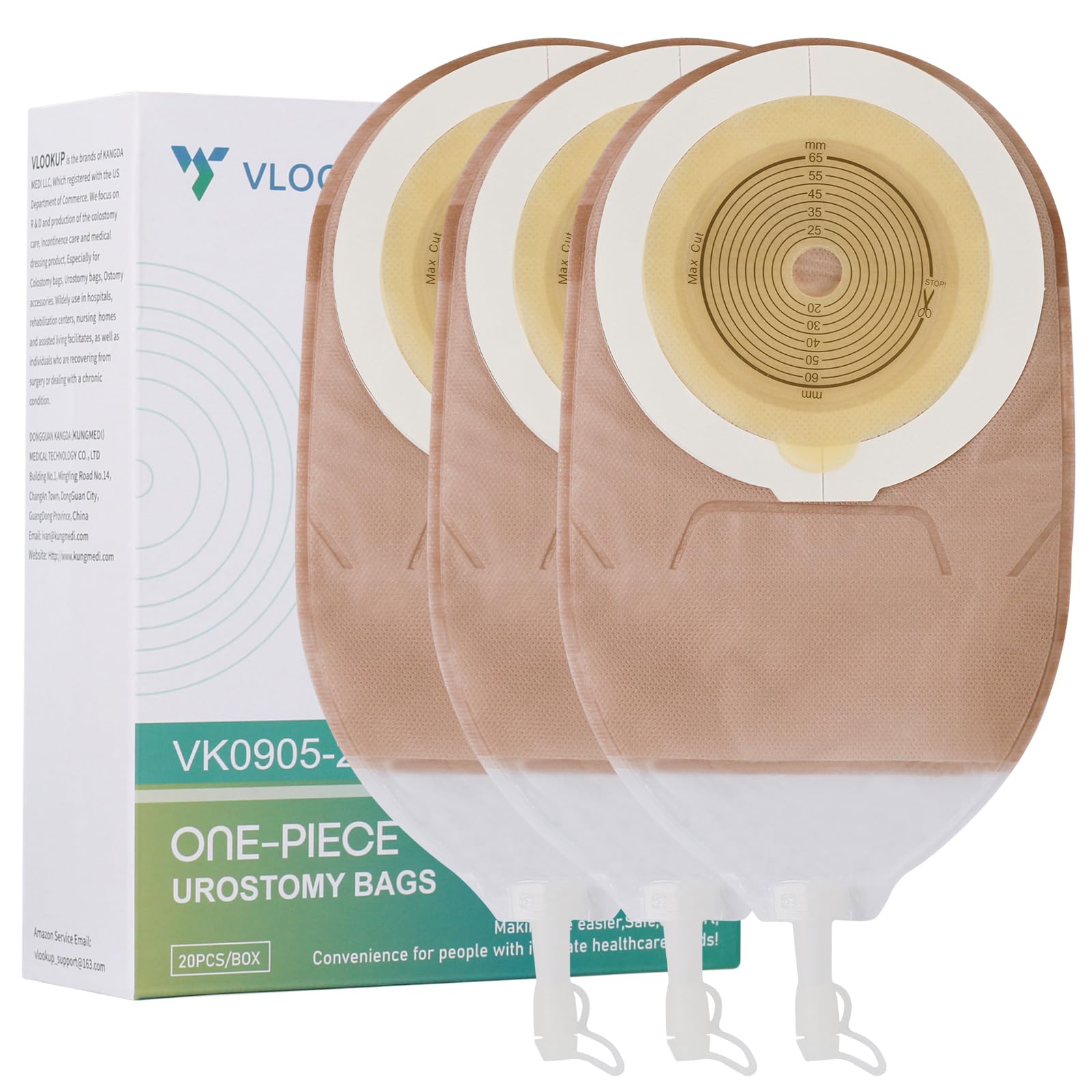 20 PCS Urostomy Bag Drainable Pouches with Measure