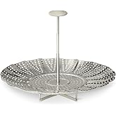Amazon Basics Extendable Steamer Basket for Vegetables, Dumplings and Seafood, Expands from 5.6 to 9.25 in., Stainless Steel, Dishwasher-Safe