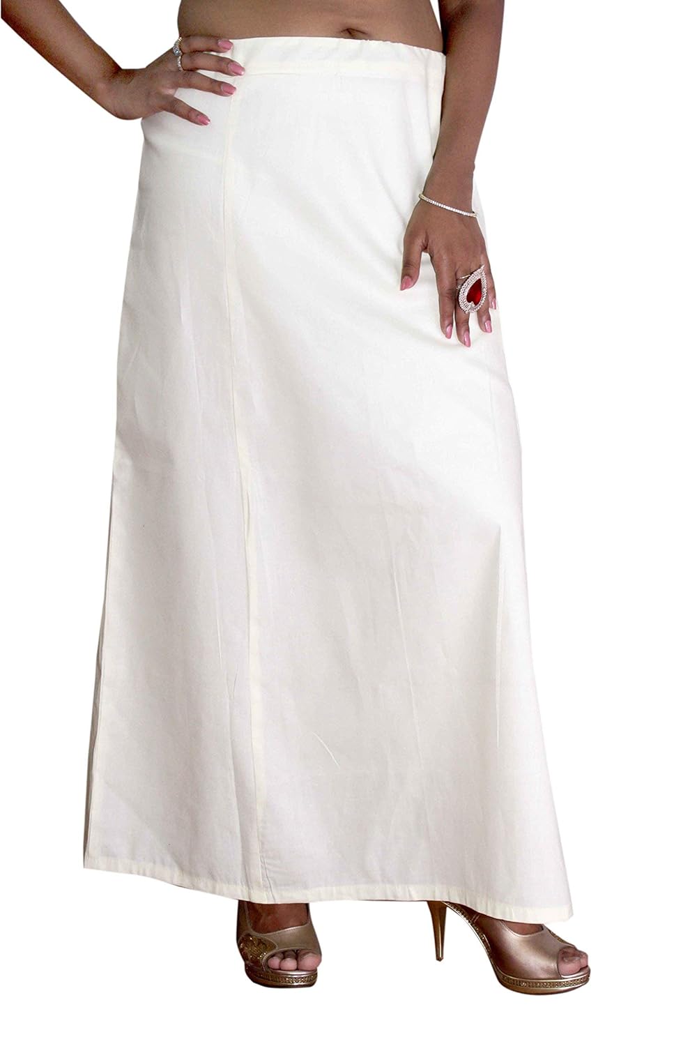 s.k. textiles pure cotton petticoat cream xl (suitable for 46-50 inches waist size)