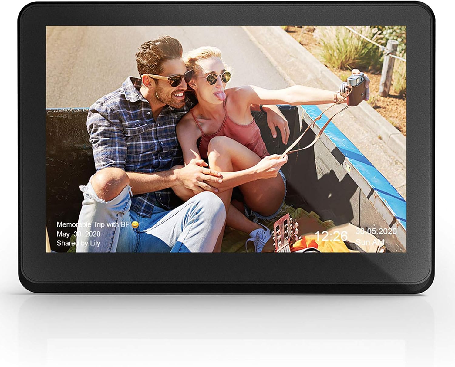 CAMKORY 10 Inch WiFi Digital Picture Frame with HD IPS 1920x1080 Widescreen LED Photo Frame with 1080P Video, Auto Rotate 8GB Internal Memory, Wall Mountable, Support SD Card and USB : Camera & Photo